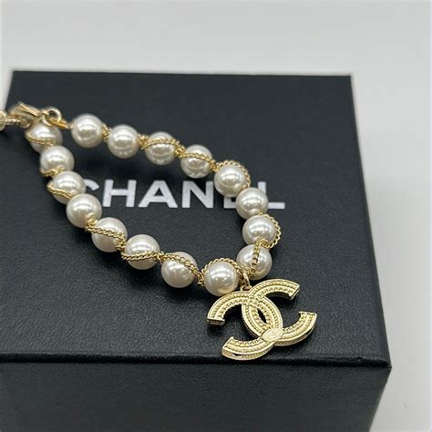 chanel pearls bracelet|authentic chanel bracelet.